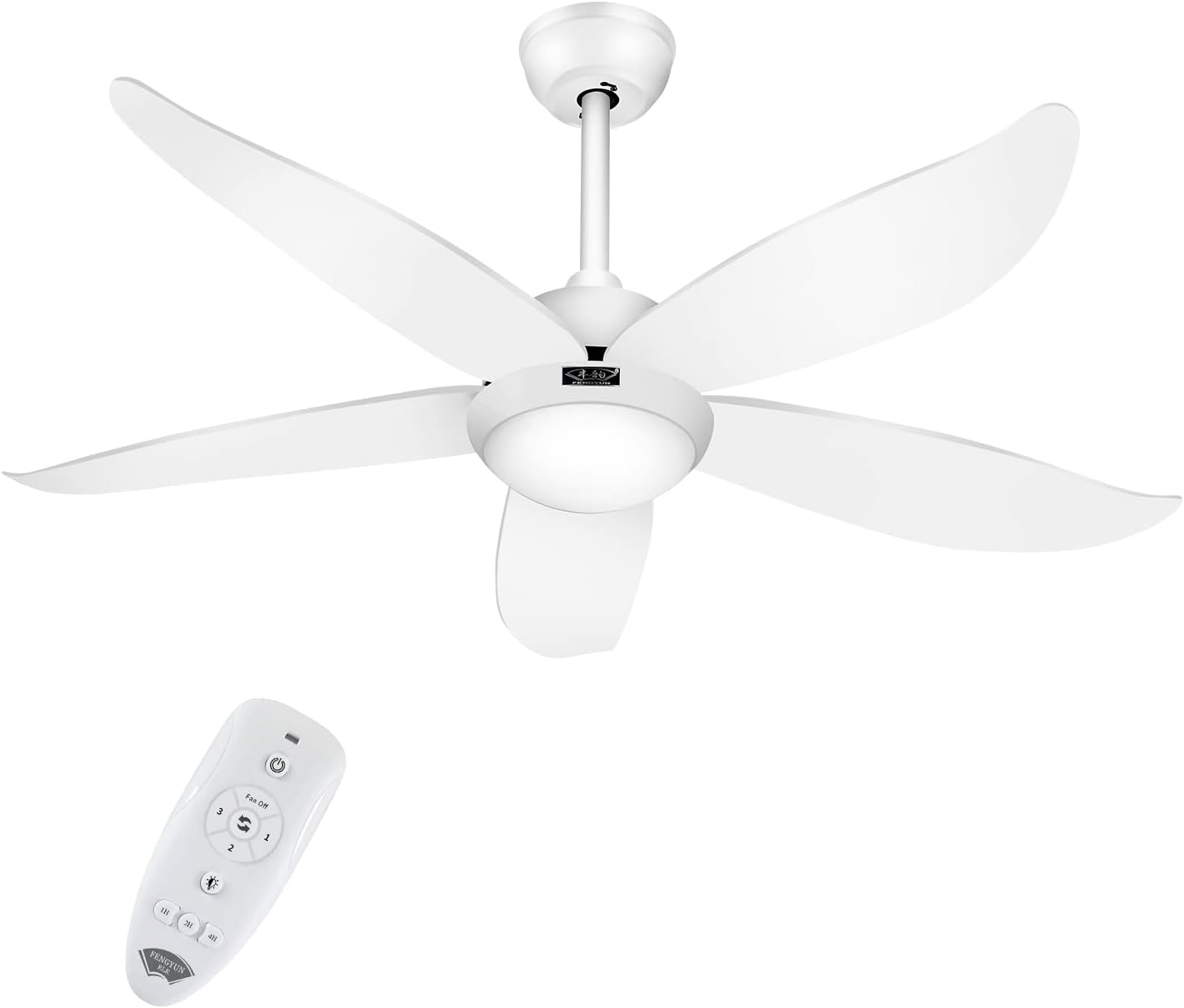 FENGYUN ELE Ventilador Techo, Ventilador de Techo con Luz, Lampara Techo con Mando a Distancia, Programable Temporizador, Ventilador de Techo Silencioso Reversible Motor AC con Luz LED Regulable