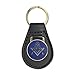 Square & Compass Black Leather Medallion Masonic Key Chain - [Blue & Gold][3 1/8' Tall]