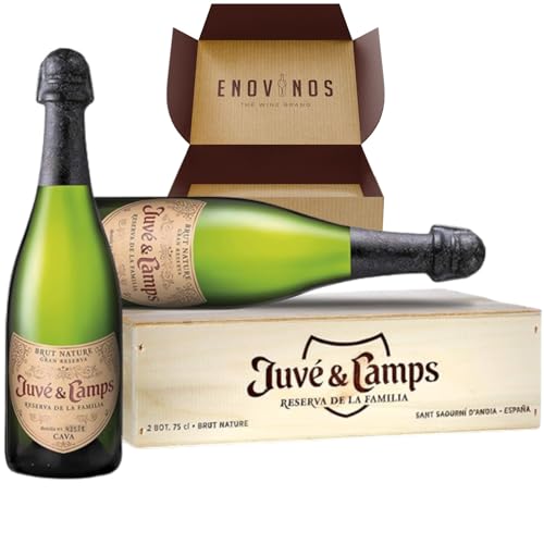 Cava Juvé & Camps Reserva Familia | Caja de Madera con 2 Botellas Espumoso Juve Camps x75 cl | Mejor Selección ENOVINOS