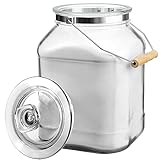 Daitouge 2 Gallon Wide Mouth Glass Jars with Lids, Heavy Duty Glass Canisters with Lids, Storage...