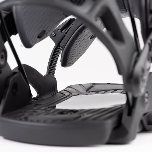 Nidecker Flow Fuse Snowboard Bindings – Black – Speed-Entry Fusion PowerStrap & Glass-Filled Nylon Baseplate – Size XL