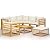 YELWHI Patio Set 8 Piece Patio Lounge Set with Cushion Cream Solid Acacia Wood