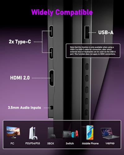 Image of Yodoit Portable Monitor for Laptop 23.8 inch 4K UHD Travel Gaming Monitor Screen IPS Display with USB Type C Port and Built-in Speakers Compatible with PC, Xbox Black