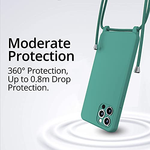 Blaspins Crossbody Strap Phone Case For Iphone 12 Mini, Adjustable Rope, Belt Neck Lanyard, String Detach Lanyard, Drop Proof Sturdy, Wrist Hands Free Protective Cover 5.4 Inch 12 Mini - Pine Green #TOP4
