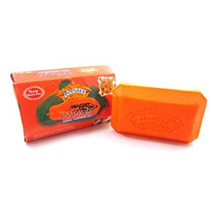 Asantee Papaya Skin Whitening Herbal Soap Thai Plus Honey 135g (Pack of 3 Pcs.)