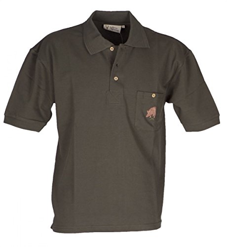 Polo piqué pour homme Hubertus olive 10227890, fini les cols de polo déformés