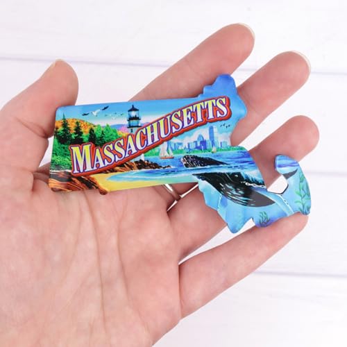 Imán acrílico con forma del estado de Massachusetts miniatura 3