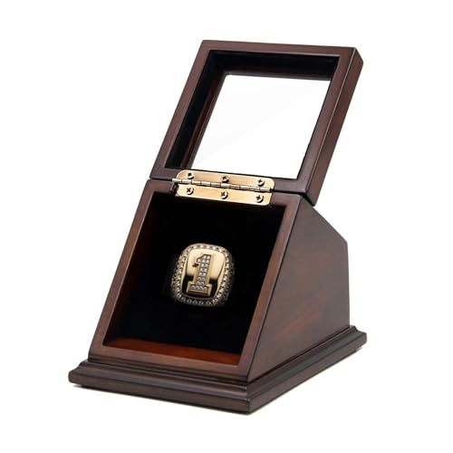 CHEZ MONETT Championship Ring Display Case Big Ring Storage Box (Espresso 1 Slots)