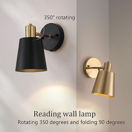 Lámpara de pared moderna industrial E27 con acabado dorado pulido 4