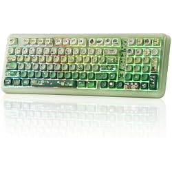 KiiBoom Phantom98 Lite 96% Wireless Mechanical Gaming Keyboard, VIA Programmable, Creamy Keyboard with Gasket, 8000mAh Battery, Hot Swap, RGB Backlits, NKRO for Win/Mac (Green, Mossy Silent Switch)