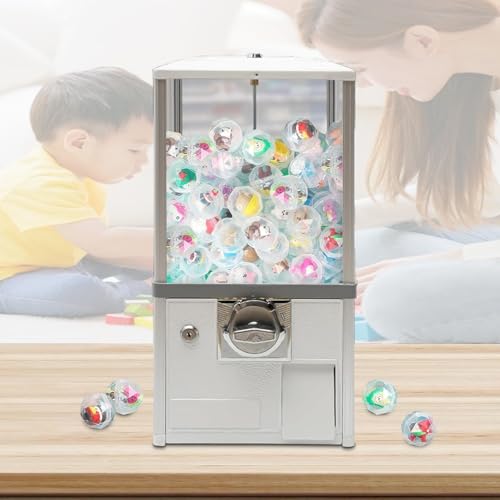 DPLXQPP Gashapon Machine, Candy Dispenser,Metal Gumball Machine,Gashapon Machine Automatic Candy Dispenser,Blue,white