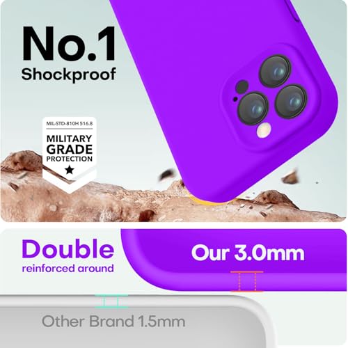 Image of LOVE 3000 Designed for iPhone 14 Pro Max Case, Premium Silicone with [Soft Anti-Scratch Microfiber Lining] Shockproof Protective Phone Case for Men Women Girls 6.7 inch, Neon Purple