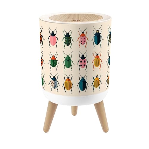 Caneca de basura pequeña boho con tapa 1.8 galones miniatura 1