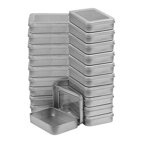 Kurtzy Cajitas de Metal Plateado con Tapa (Pack de 20) Cover