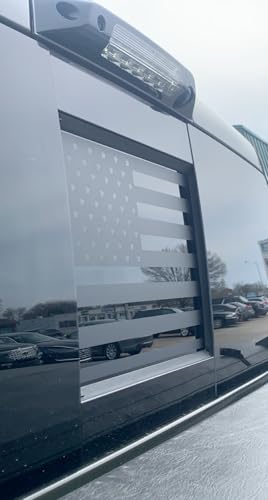 Image of for Dodge Ram 2009 to 2024 American Flag Decals Stickers for Truck Back Middle Window, USA Flag Vinyl Sticker Exterior Accessories(Matte Black)