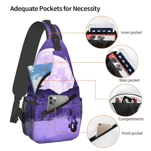 Bolso Pecho Morado Supermoon Crossbody para Senderismo miniatura 4