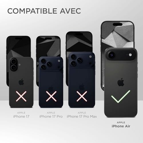 Coque rigide fine minimaliste bleu mat pour iPhone Air