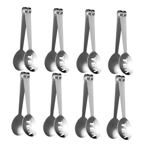 Warmhm 8 Pezzi Pinze per Bustine da Tè Acciaio Inossidabile Clip per e Ghiaccio Ergonomici Facili da per Accessori e Filtri per Tè