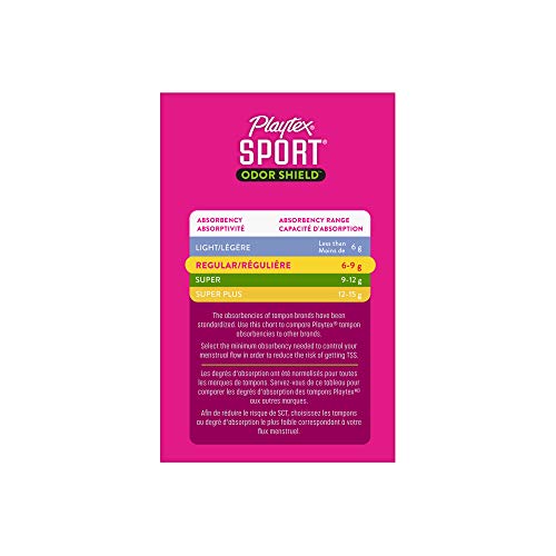 Image of Playtex Sport Odor Shield Tampons, Regular Absorbency, Unscented - 32ct (Pack of 2)