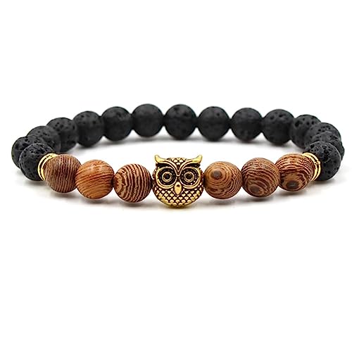 Bracelet en pierre naturelle hibou, le cadeau chakra parfait pour femme et homme