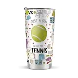 kdxpbpz Tennis Lover Gifts for Girls Women Tennis Gifts Tumbler Birthday Christmas Gifts for Friend Besties Stainless Steel Tumblers 20oz Just A Girl Who Loves Tennis