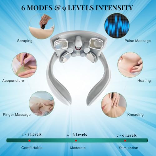 Image of Electric Neck Massager with Heat | Pain Relief Deep Tissue, Intelligent High-End Shiatsu Vibrating Neck Massage | Electric Massager for Neck Relaxation, Wireless Massager for Home and Office (Standard) (Small) (Small) (Standard)