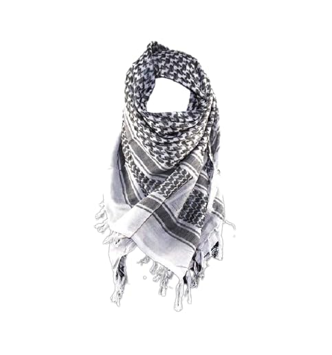 OUTLETISSIMO® Sciarpa Del Deserto Unisex Foulard Kefiah Bianco Versatile Pashmina Scialle Shemag Quadrata In Cotone 110cm Out041
