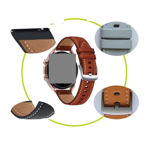 Bracelet de montre interchangeable en cuir véritable compatible boîtier 45mm et S3 - 5