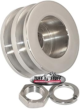 Tuff Stuff 7610F Alternator Pulley, V-Belt, 2 Groove, 2.628 in Diameter, Hardware Included, Steel, Chrome, Universal, Each