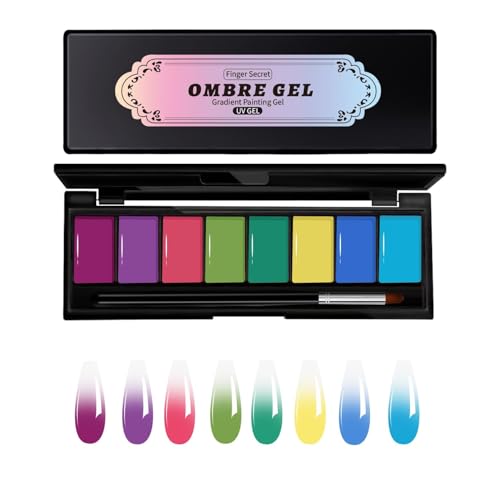 AOBOO Solid Cream Ombre Gel Polish Paint Palette Set 8 Colors Ombre Nail Polish...