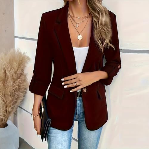 Womens Blazers for Work Dressy Long Sleeve Suit Jackets with Pockets Lightweight Business Casual Outfits4