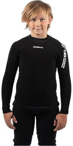 Gul Junior Evotherm Junior Long Sleeve Thermal Top Black - Thermal Warm Heat Layer Layers UV Sun Protection and SPF