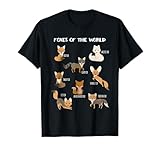 Foxes Of The World Funny Fox Animals Educational T Shirt