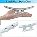 BALAVA Boat Cleats 8 Inch,Hot Dip Galvanized Cast Iron Dock Cleats, Rope Cleats, Boat Dock Cleats for Marine Deck Nautical Decor Piers for Tying up Boats,Hardware Not Included(6Pack)