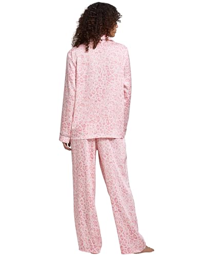 Image of YiNi LuLu Womens Silk Satin Pajamas Set Button Down 2 Piece Pjs Long Sleeve Oversized Sleepwear with Pockets