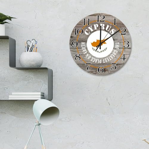 Horloge murale drapeau Chypre 38 cm à piles pour salon
