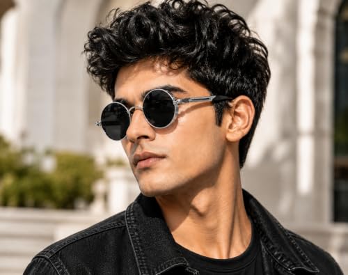 Image of RICHORS Retro Square Black Light Weight Uv Protection Non-Polarized Sunglasses For Men And Women Uv Protection Classic Sunglass Unisex, Medium