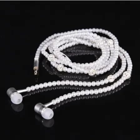 SPRINT4DEALS Wired Earphones with Microphone Headset Stereo Sound Quality Noise Canceling Headphones for Running/Cooking/Gym/Sports (Pearl White)