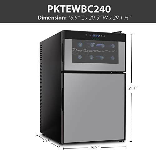 NutriChef PKTEWBC240 Wine Cooler and Mini Fridge Two Door 8 Bottle