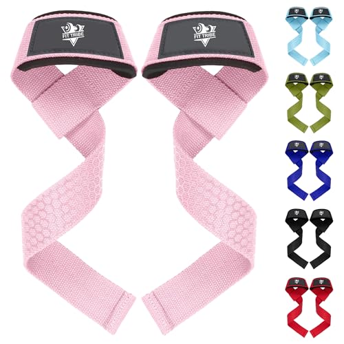 Neoprene Weight Lifting Straps for Men and Women - Adjustable Gym Wrist Support Straps for Powerlifting, Bodybuilding, Deadlifts, Shrugs, Rows - Durable Strength Training Accessories