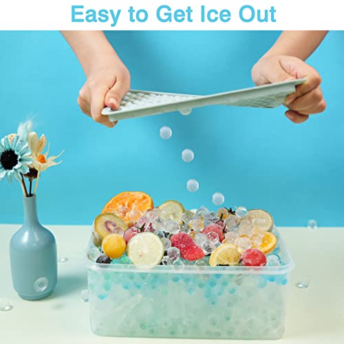 Toobimen Mini Ice Cube Trays, 4 Pack Small Ice Cube Tray With Lid And Bin, 104X4 Pcs Ice Ball Maker Mold, Crushed Ice Trays Easy Release For Chilling Drinks, Coffee, Cocktail, Juice (Blue) #TOP2