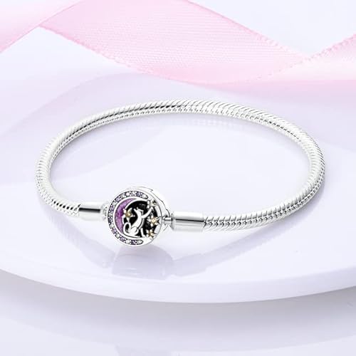 Pulseira cravejada de Cristais de Zircônia - Modelo Pulseira Pandora para Berloque de Prata 925 (18c