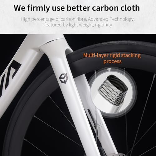 SAVADECK Carbon Fiber Road Bike, 24 Speeds Shifting Road