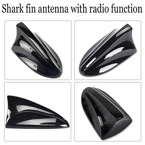 Takilma Shark Fin Antenna Fm/Am Radio Signal Shark Fin Antenna Cover Car Roof Aerial Black #TOP3