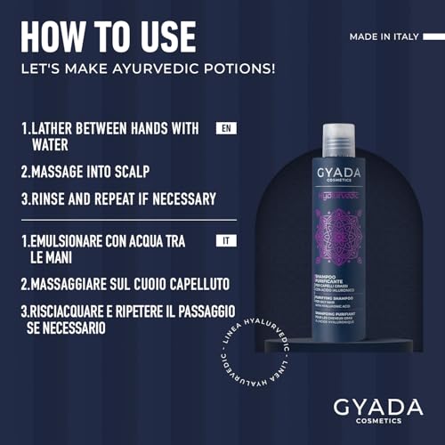 Gyada Cosmetics - Hyalurvedic Shampoo Purificante - Neem, Moringa, Hennè Neutro 200 ml unisex - 4