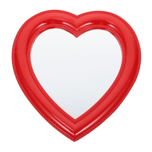 Espejo de maquillaje con forma de corazón para escritorio o pared