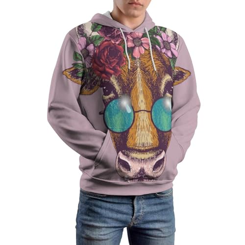 Sweat à capuche fleur de vache UMENG pull unisexe manche longue - 6