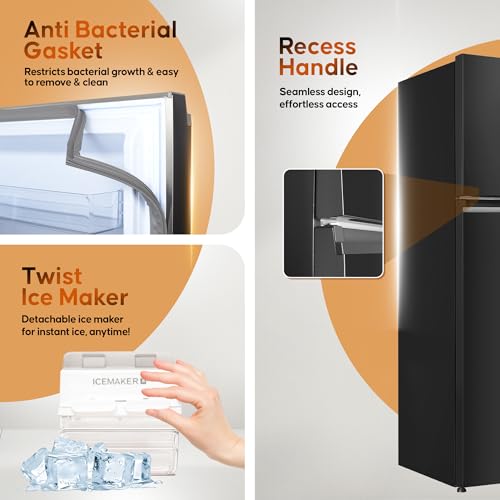 Image of Haier 358L 3 Star Frost Free Top Mount Double Door Refrigerator | Convertible 10-in-1 | Digital Display Panel | Triple Inverter | Twist Ice Maker (2025 Model, HRF-4083BLGK-P, Graphite Black)