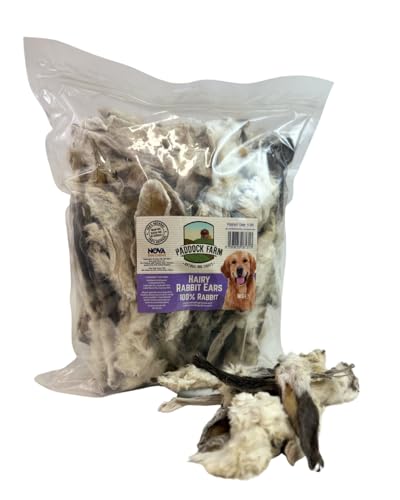 Hairy Rabbit Ears for Dogs 1kg (70-80pcs) 100% Natural Rabbit ears with fur for Dog Treats Grain Free Chews High Protein Hypoallergenic Sensitive Stomachs Dental Health & Worm Prevention