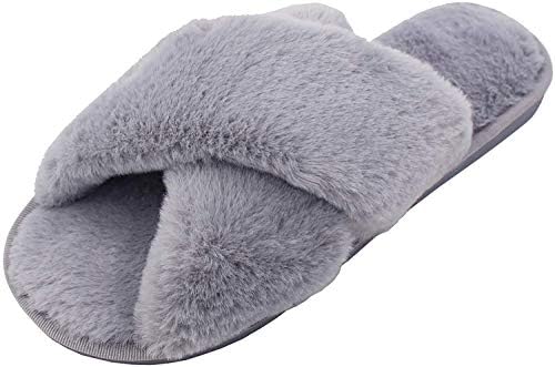 AONEGOLD Hausschuhe Damen - Fluffy Plüsch Pantoffeln Rutschfest